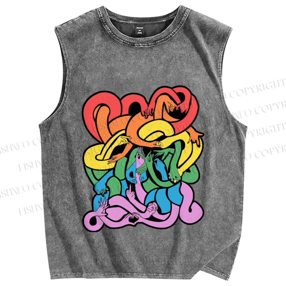 Unisex Pride Printed Washed Tank Top