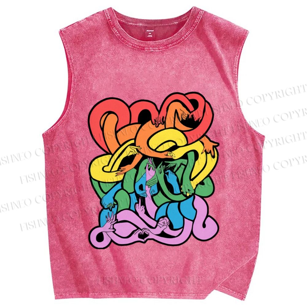Unisex Pride Printed Washed Tank Top