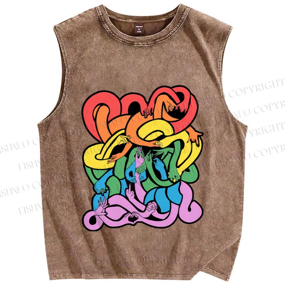 Unisex Pride Printed Washed Tank Top