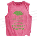 Unisex Separate Turtle Printed Washed Tank Top