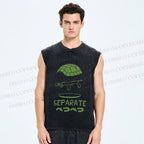 Unisex Separate Turtle Printed Washed Tank Top