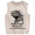 Unisex Born to eat  Printed Washed Tank Top
