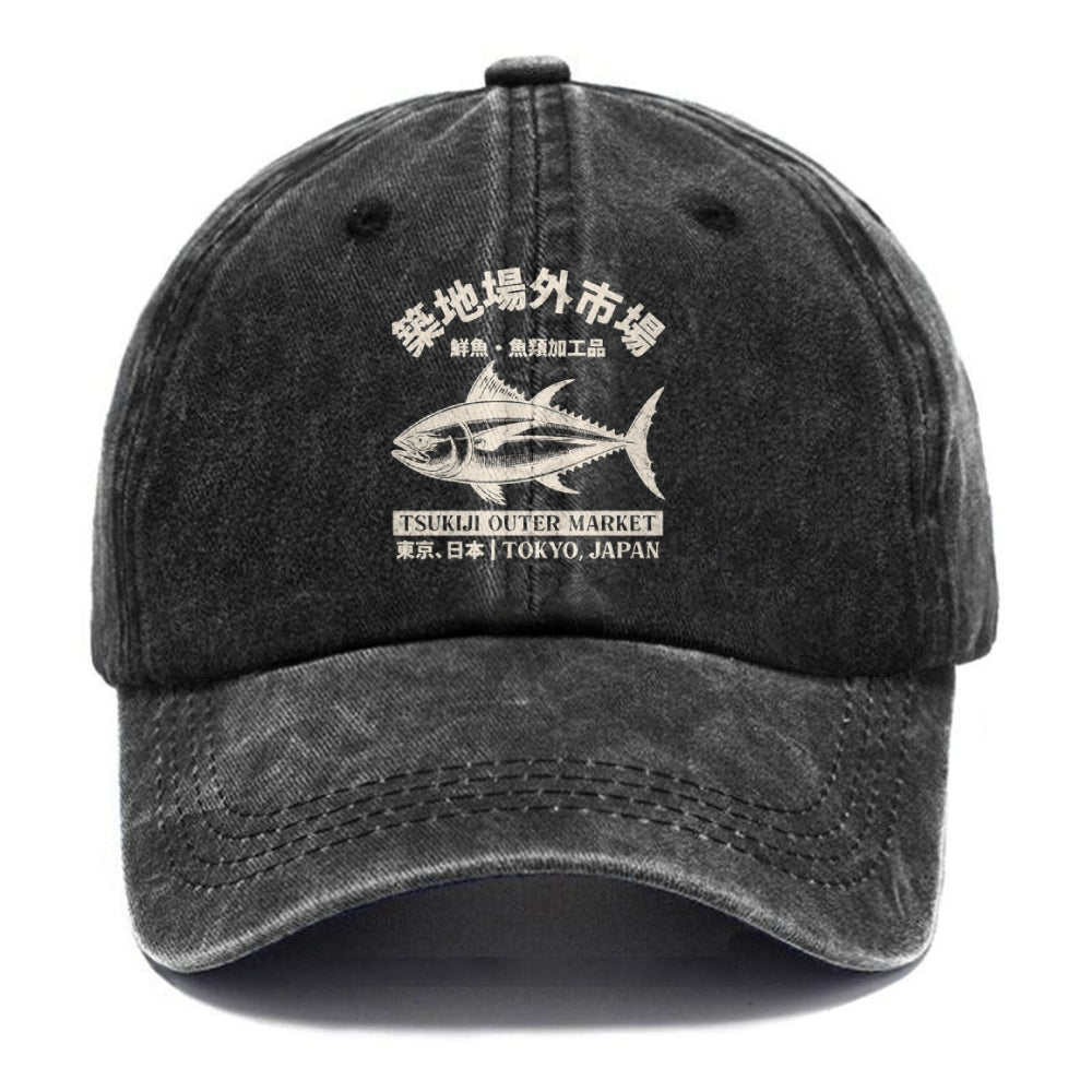 Japan Tsukiji Fish Market Washed Cap