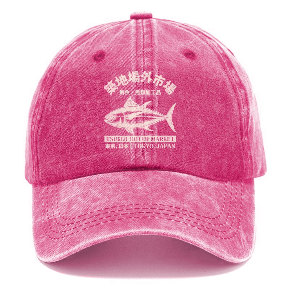 Japan Tsukiji Fish Market Washed Cap