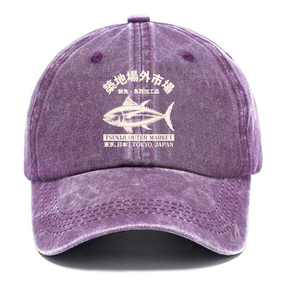 Japan Tsukiji Fish Market Washed Cap