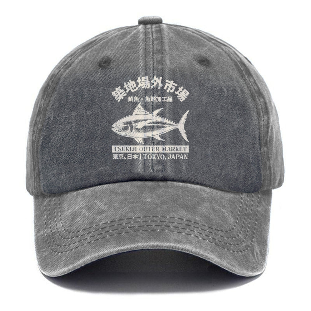 Japan Tsukiji Fish Market Washed Cap