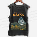 Unisex Japan Osaka Printed Washed Tank Top