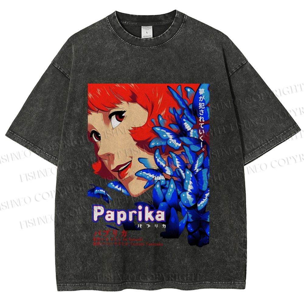 Unisex Paprika Printed Washed Tee