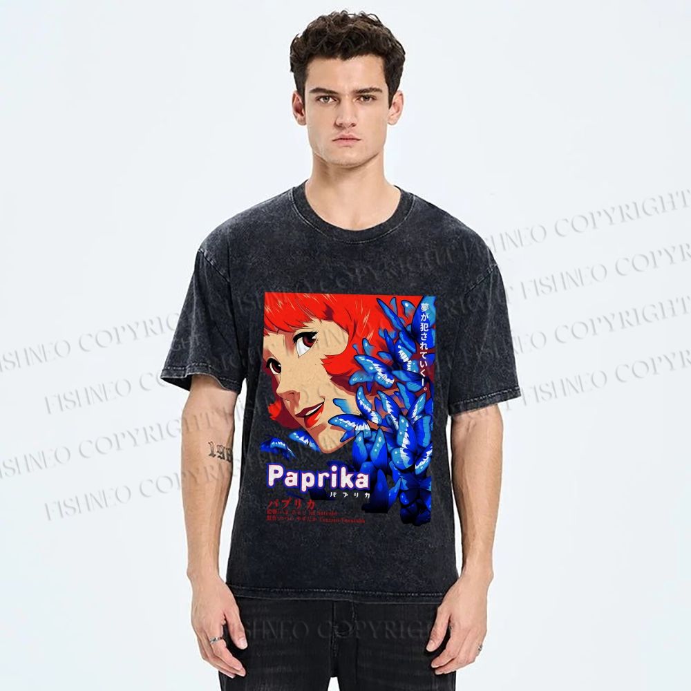 Unisex Paprika Printed Washed Tee