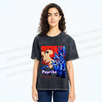 Unisex Paprika Printed Washed Tee