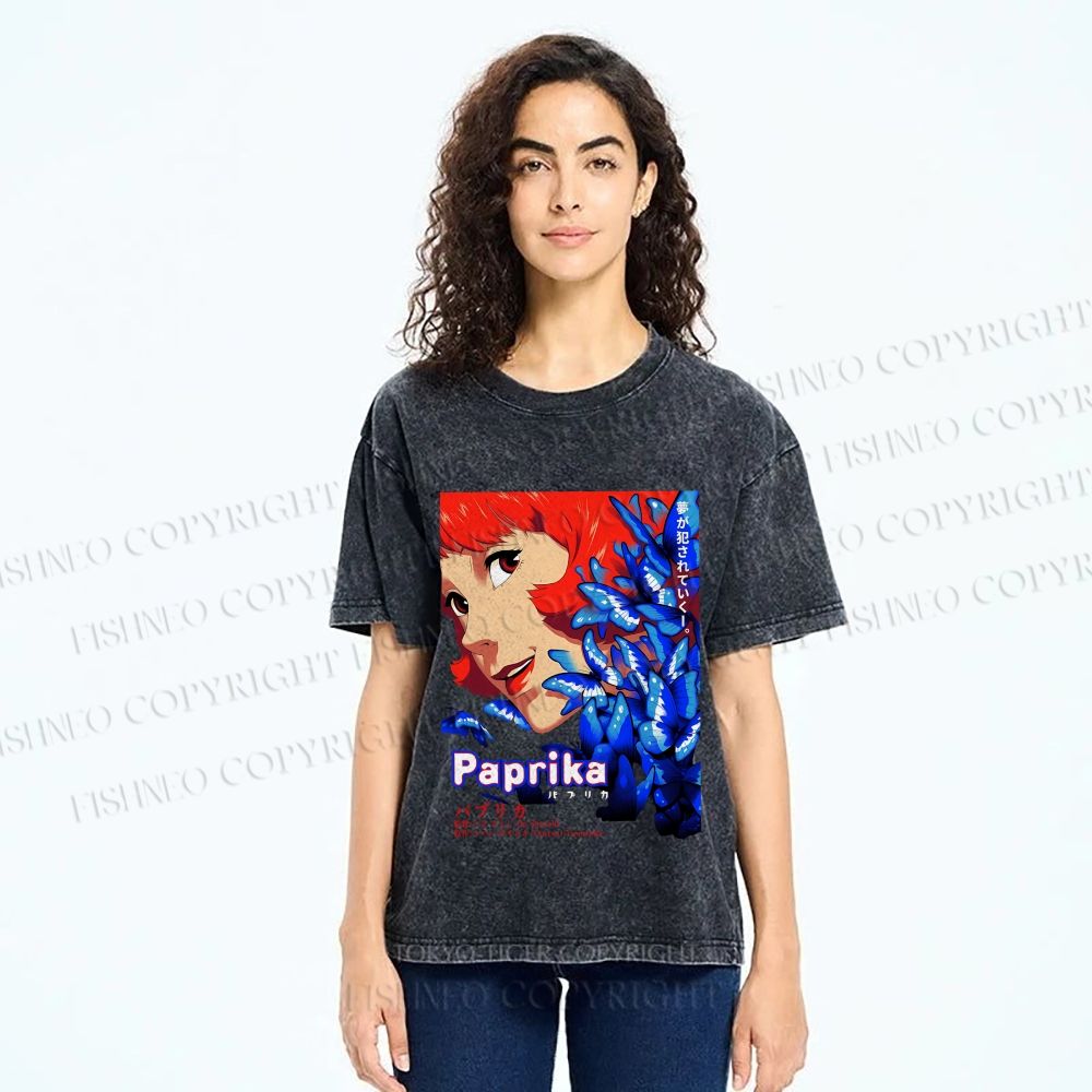 Unisex Paprika Printed Washed Tee