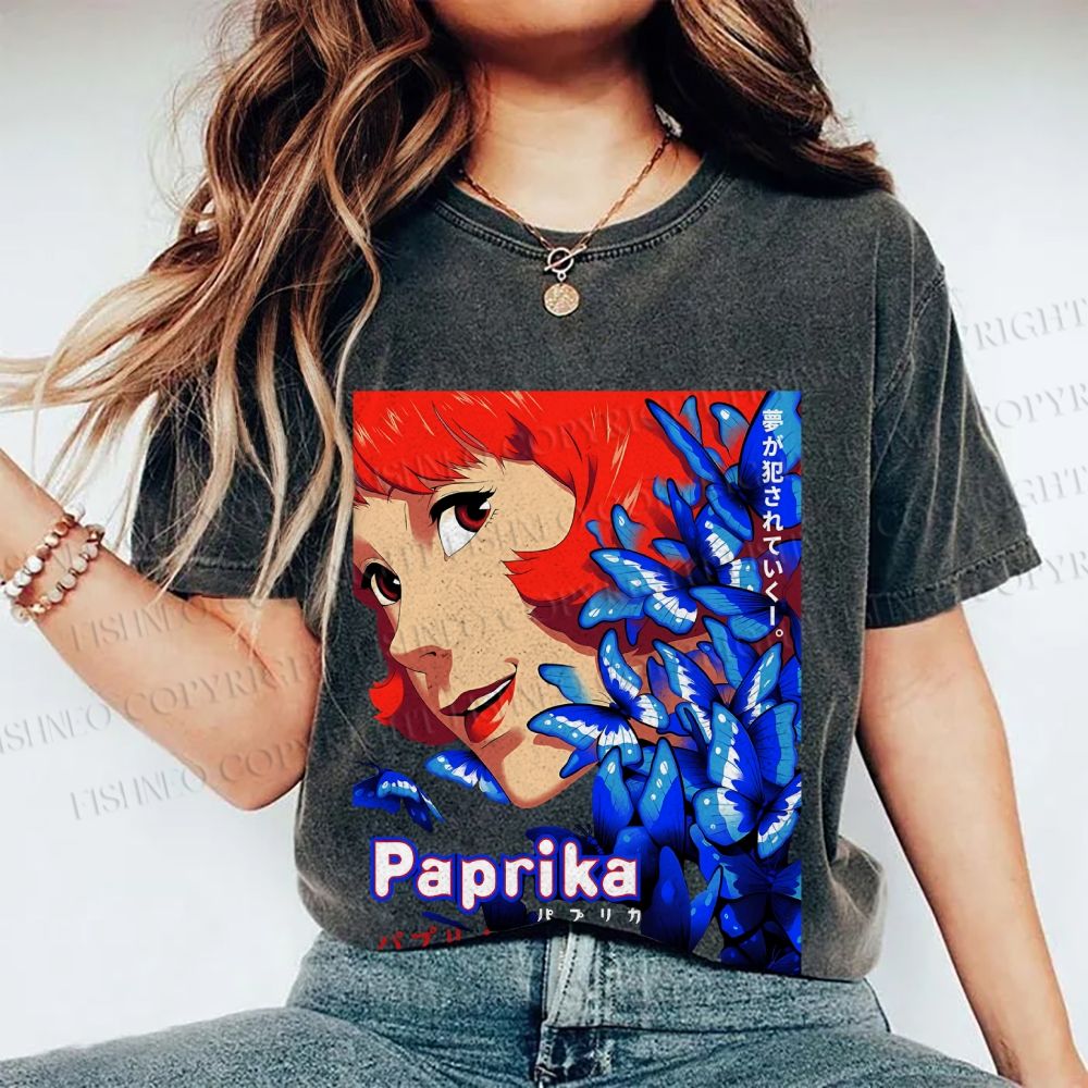 Unisex Paprika Printed Washed Tee