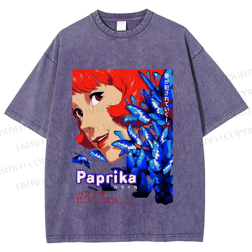 Unisex Paprika Printed Washed Tee