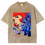 Unisex Paprika Printed Washed Tee