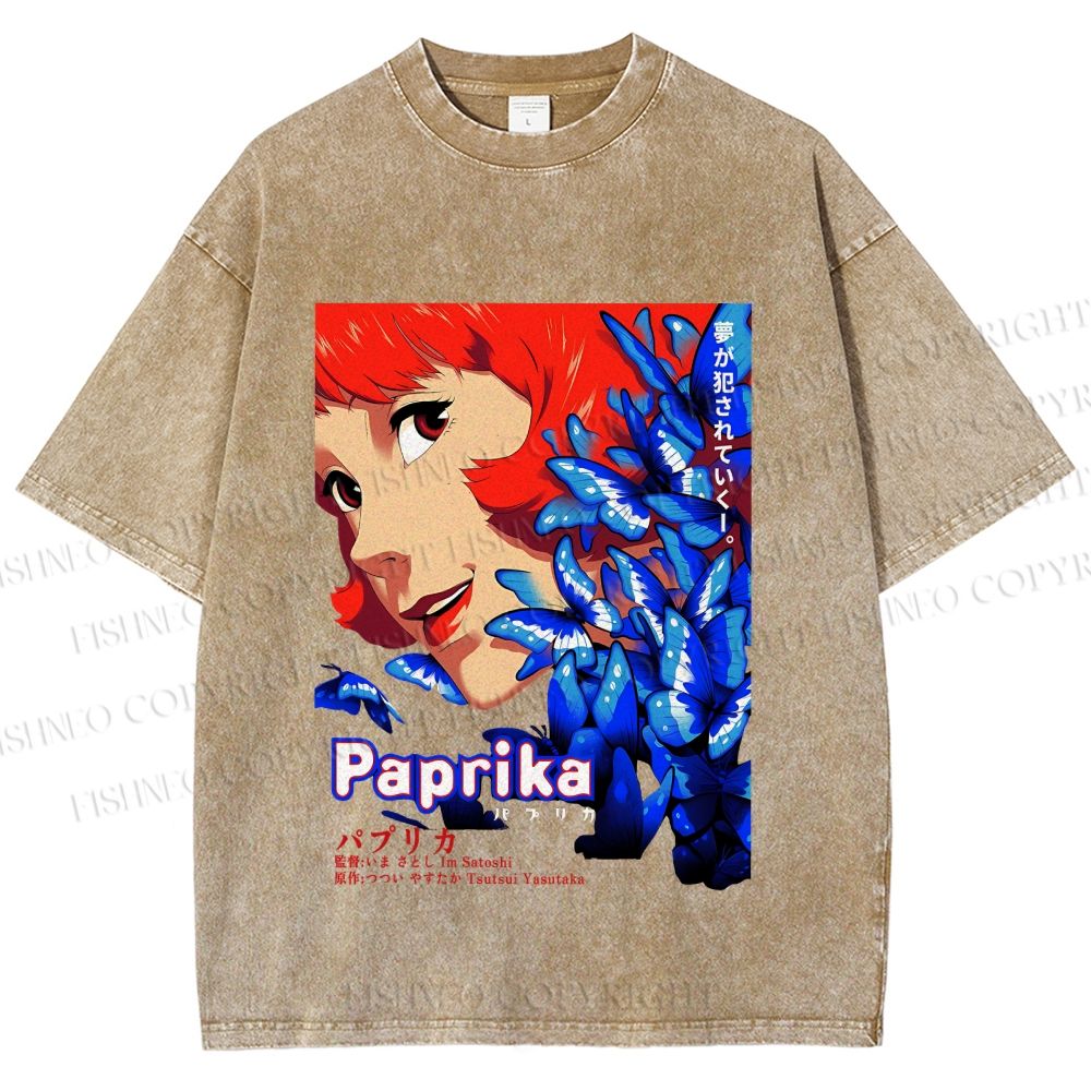 Unisex Paprika Printed Washed Tee