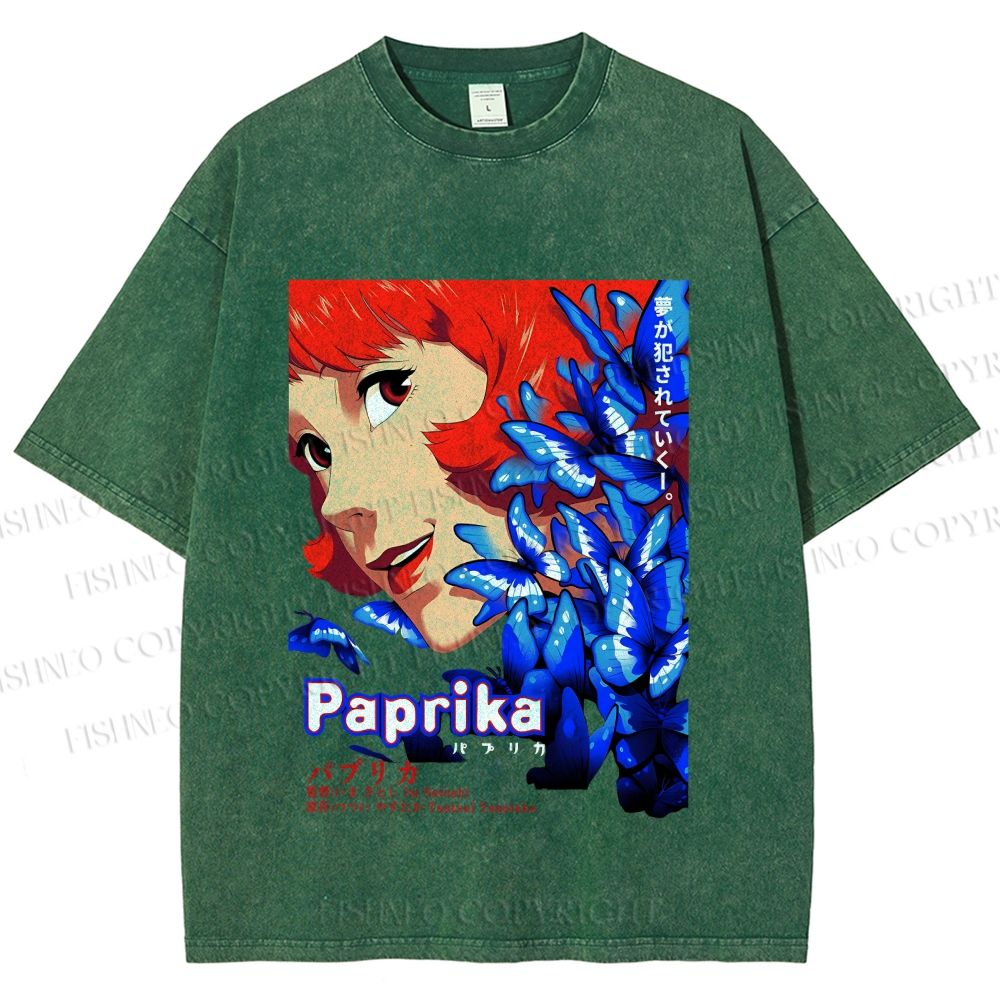Unisex Paprika Printed Washed Tee