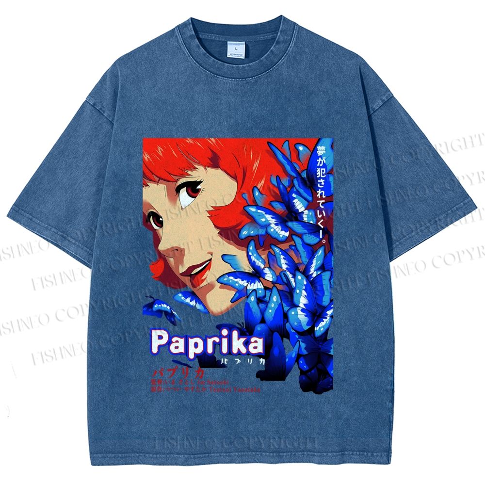 Unisex Paprika Printed Washed Tee