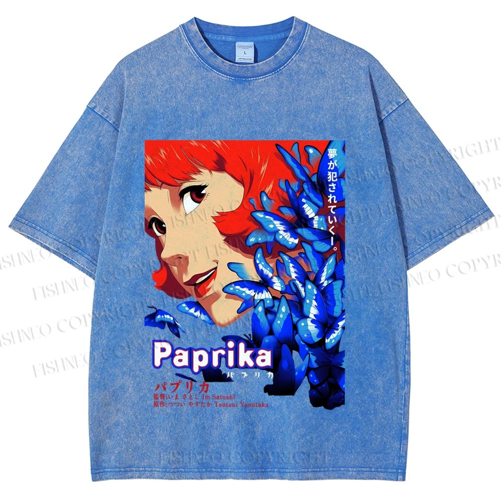 Unisex Paprika Printed Washed Tee