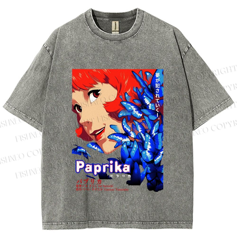 Unisex Paprika Printed Washed Tee