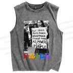 Unisex Pride Power Printed Washed Tank Top