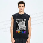 Unisex Pride Power Printed Washed Tank Top