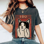 Unisex I Do What I Want Vintage Cat Printed Washed Tee