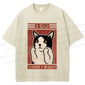 Unisex I Do What I Want Vintage Cat Printed Washed Tee