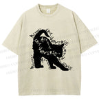 Unisex Artpiay Cat Printed Washed Tee