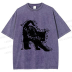 Unisex Artpiay Cat Printed Washed Tee