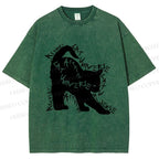 Unisex Artpiay Cat Printed Washed Tee