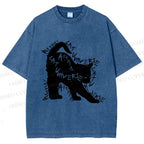 Unisex Artpiay Cat Printed Washed Tee