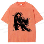 Unisex Artpiay Cat Printed Washed Tee