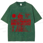 Unisex Japanese Tokyo Printed Washed Tee