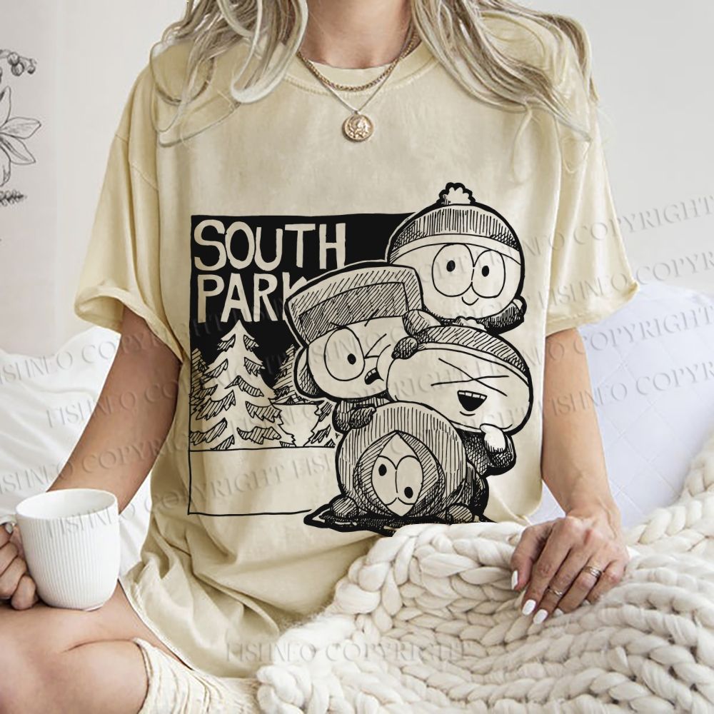 Unisex South Park Printed Washed Tee