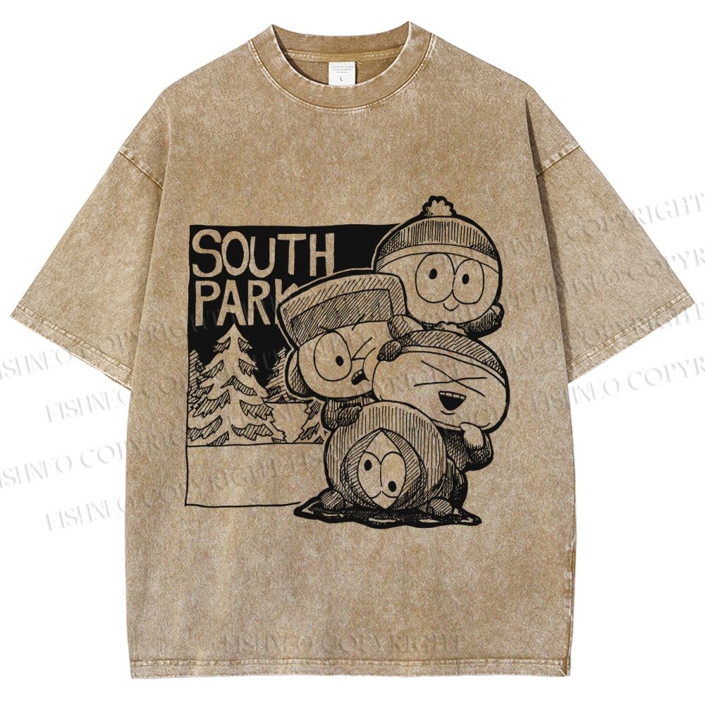 Unisex South Park Printed Washed Tee