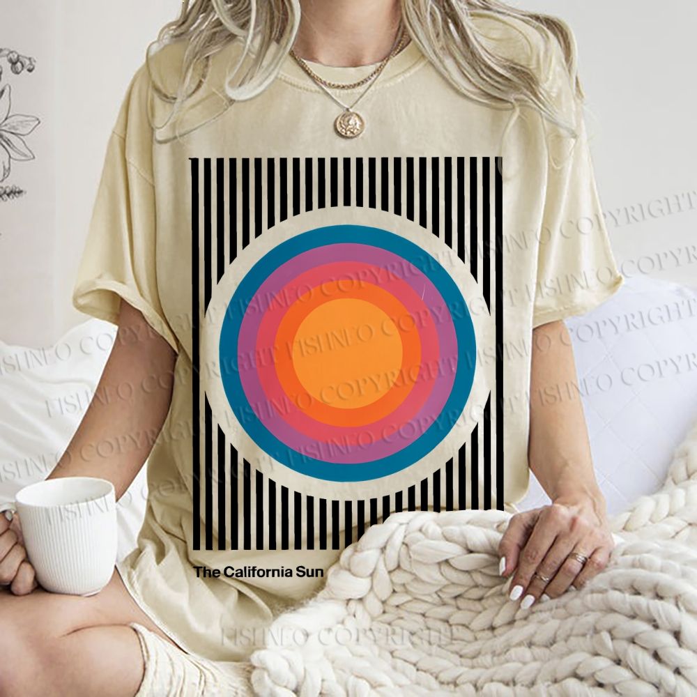 Unisex Vintage Graffiti The California Sun Printed Washed Tee
