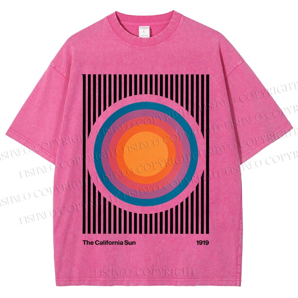 Unisex Vintage Graffiti The California Sun Printed Washed Tee