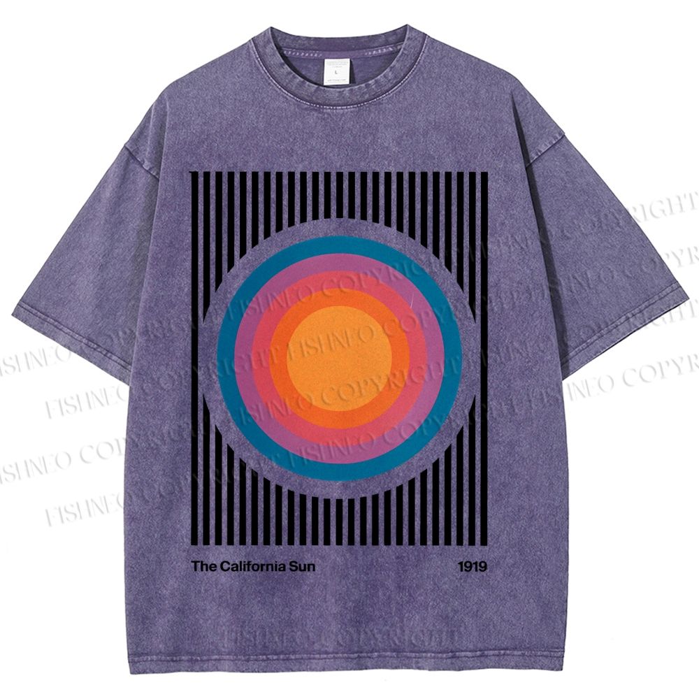 Unisex Vintage Graffiti The California Sun Printed Washed Tee