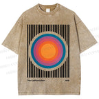 Unisex Vintage Graffiti The California Sun Printed Washed Tee