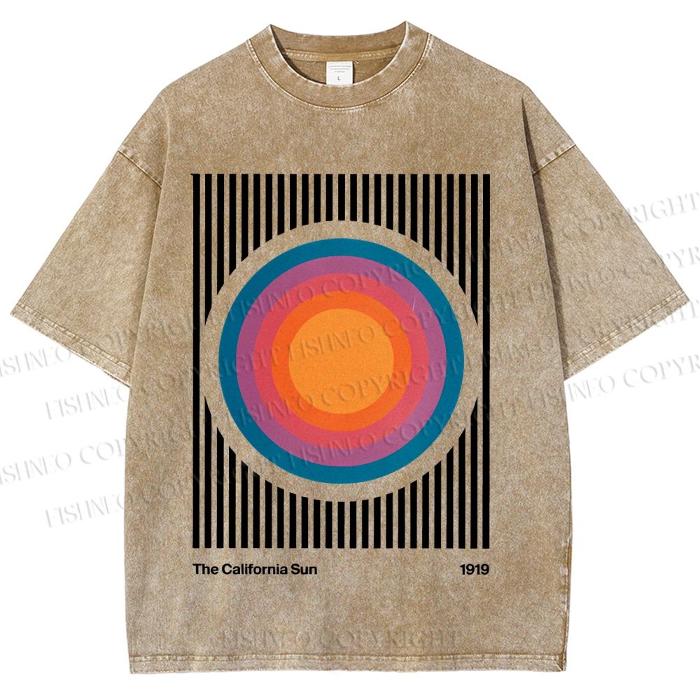Unisex Vintage Graffiti The California Sun Printed Washed Tee