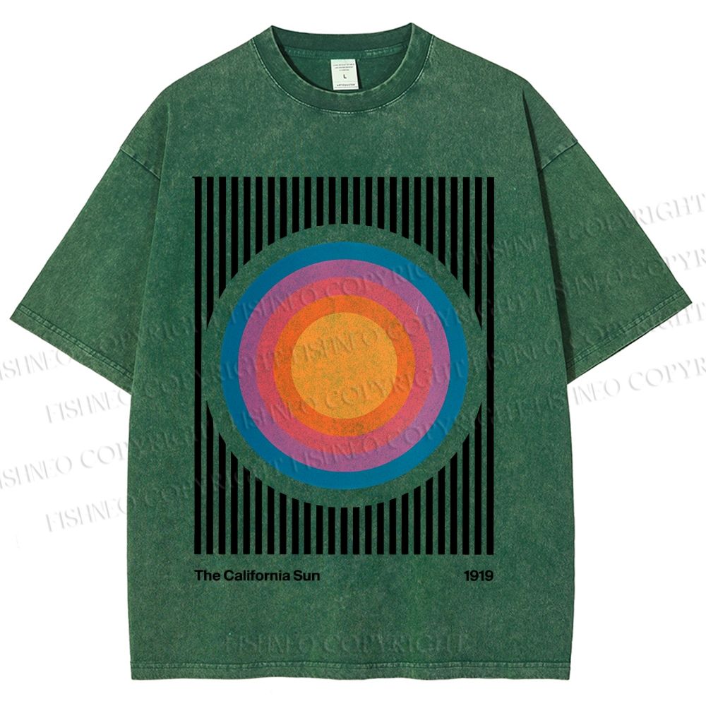 Unisex Vintage Graffiti The California Sun Printed Washed Tee