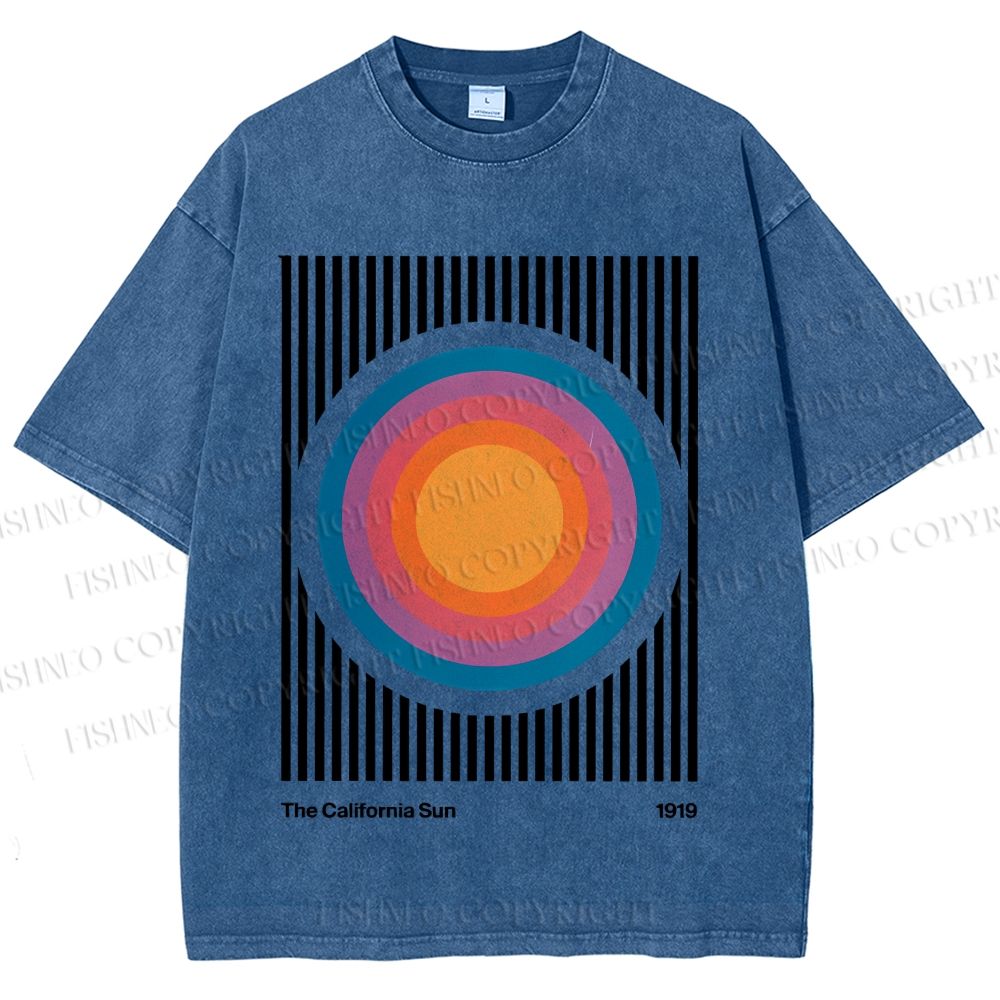 Unisex Vintage Graffiti The California Sun Printed Washed Tee