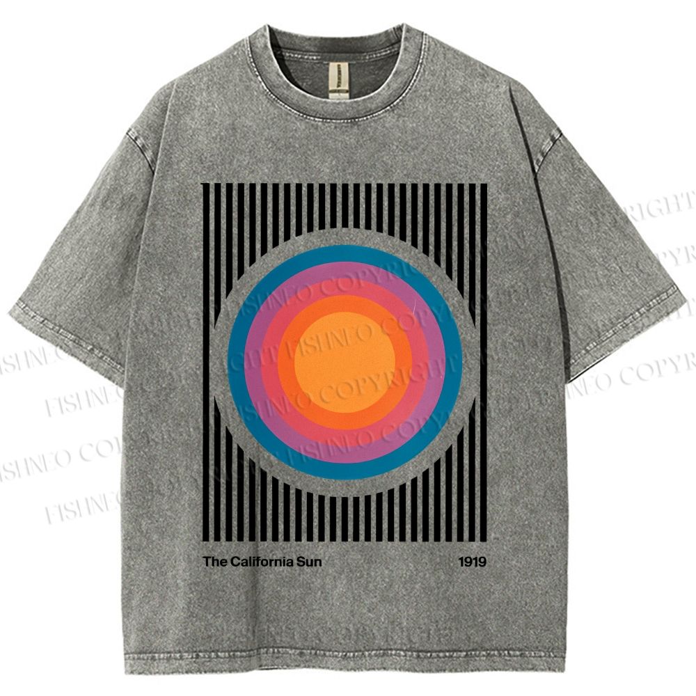 Unisex Vintage Graffiti The California Sun Printed Washed Tee
