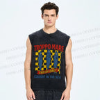 Unisex Troppo Mare Sardine Fish Printed Washed Tank Top