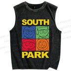Unisex South Park Printed Washed Tank Top