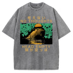 Capybara No Thoughts Head Empty Vintage Washed T-shirt