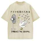 Goose Blowing Electric Fan Vintage Washed T-shirt