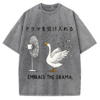 Goose Blowing Electric Fan Vintage Washed T-shirt