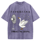 Goose Blowing Electric Fan Vintage Washed T-shirt