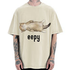 Lazy Cat eepy Funny Vintage Washed T-shirt